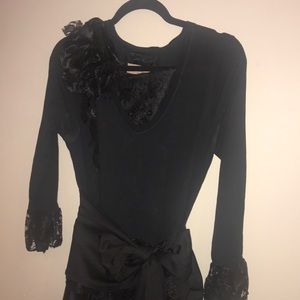 Black Lace Ruffle Dress